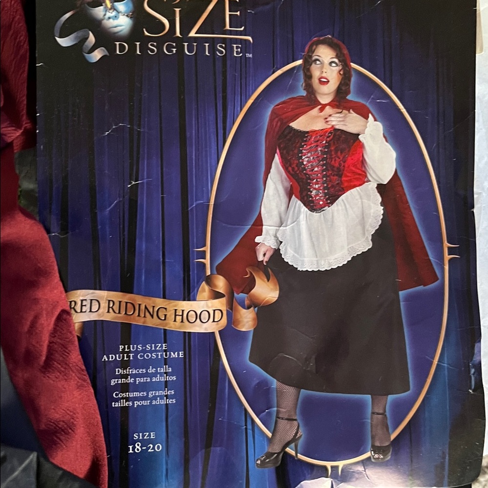 Disguise Red Riding Hood Costume with Red Cape nwot